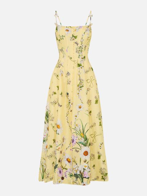 CORSET DRESS WITH LONG FLARED SKIRT