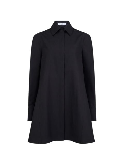 concealed-front A-line mini dress