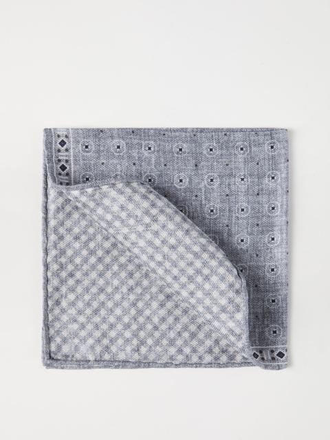 Silk ethnic patterned pocket square