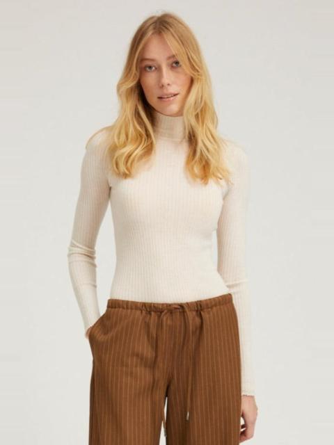 CHALK CASHMERE MOCK NECK