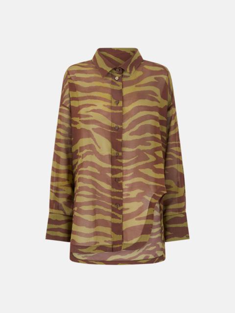 DARK GREEN AND DARK BROWN SHIRT