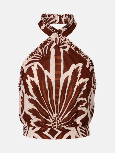 Suma printed cotton crop top