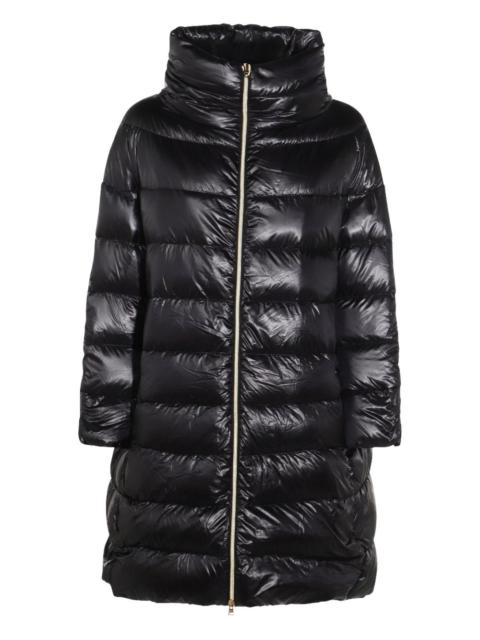 quilted high-neck oversized coat