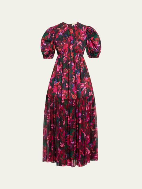 Collage Hibiscus Midi Dress