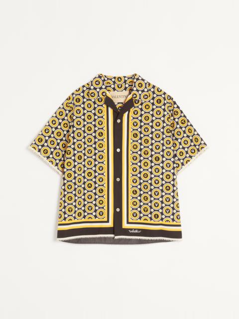 COTTON POPLIN BOWLING SHIRT WITH BULLES ROYALES PRINT