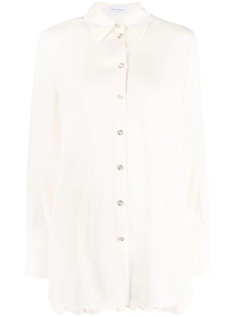 pleat-detail long-sleeve shirt