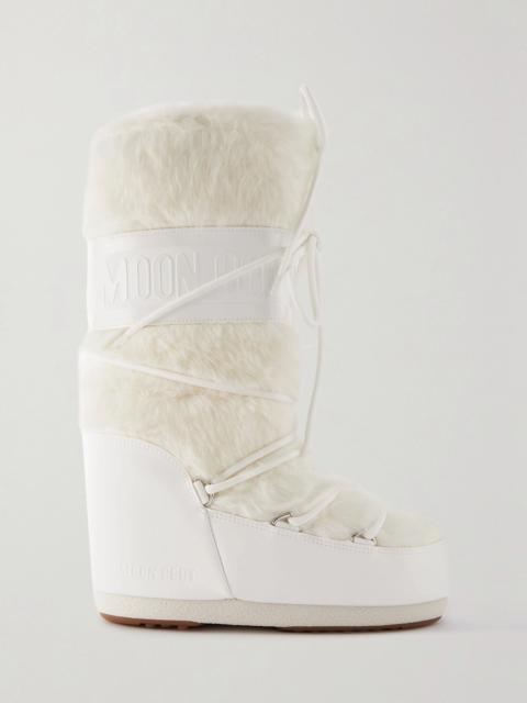 Icon faux fur and faux leather snow boots White