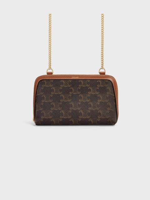 Clutch with Chain in Triomphe canvas and Lambskin
