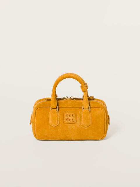 Arcadie padded suede top-handle bag