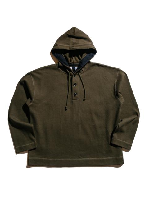 MHL Button Hoodie Open End Jersey Seaweed