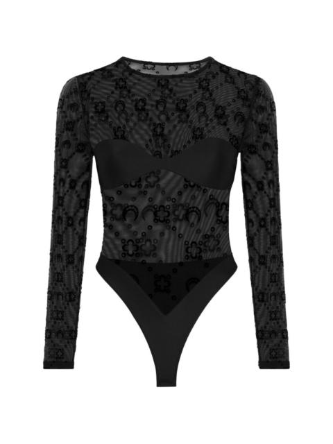 Moonogram long-sleeve bodysuit