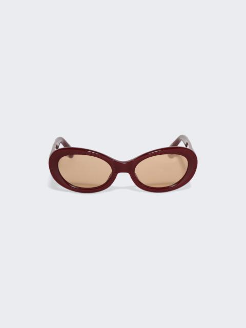 Oval Sunglasses Red And Gold