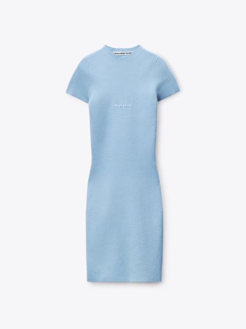 Jacquard Logo Short Sleeve Crewneck Mini Dress