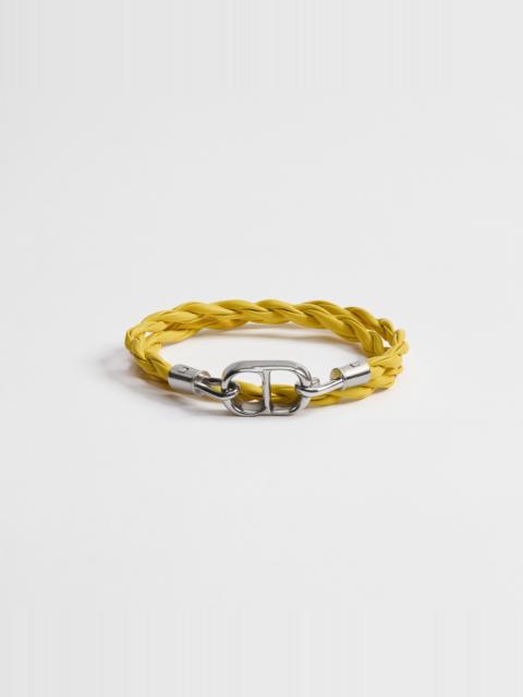CD Icon Woven Leather Double Bracelet