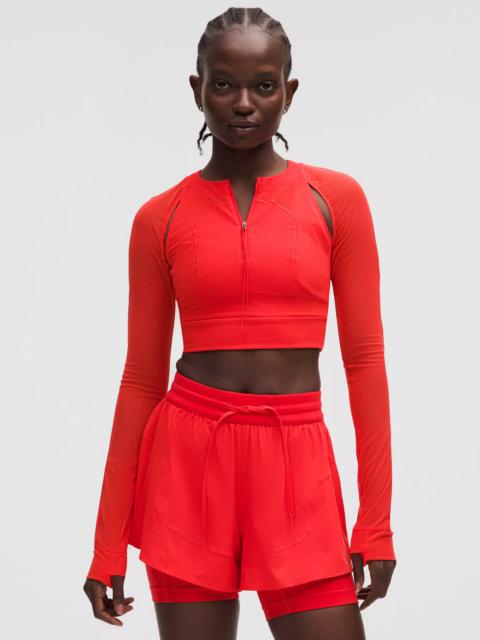 Mesh Cropped Long-Sleeve Shirt *SLNSH Collection