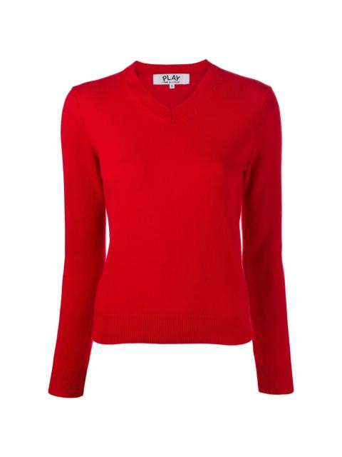 WOMENS V-NECK PULLOVER SLEEVE RED HEART - RED