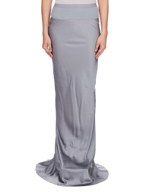 ribbed-waistband draped skirt