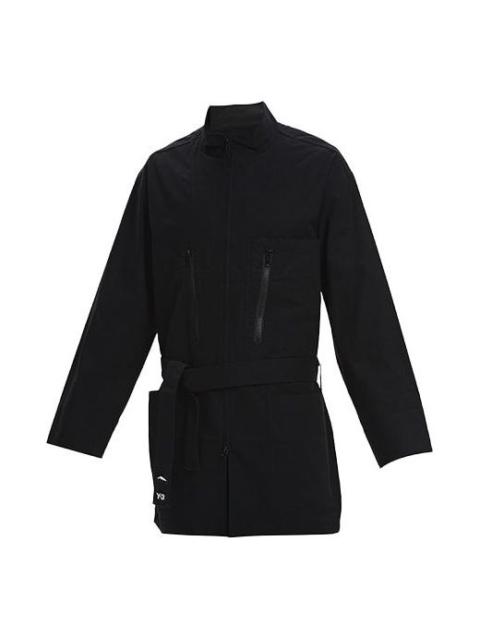 Men's Y-3 mid-length Stand Collar Casual Jacket Black GK4795
