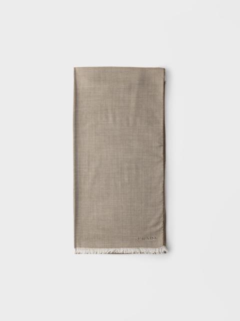 Cashmere, wool and silk scarf