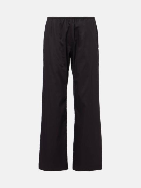Yoko mid-rise cotton wide-leg pants