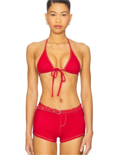 Paradise Denim Bikini Top