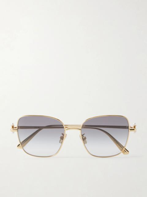 Diortribales S1u Square-frame Gold-tone Sunglasses