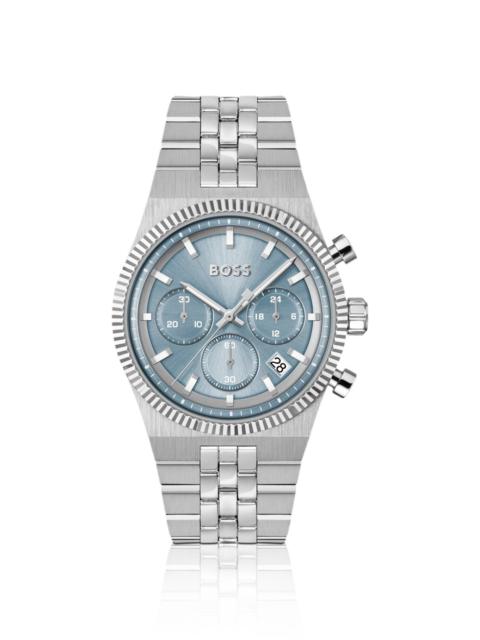 CANDOR BLUE-DIAL CHRONOGRAPH WATCH WITH FLUTED BEZEL