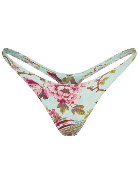 SKIMS x Roberto Cavalli Thong Bikini Bottom Fagianella Print