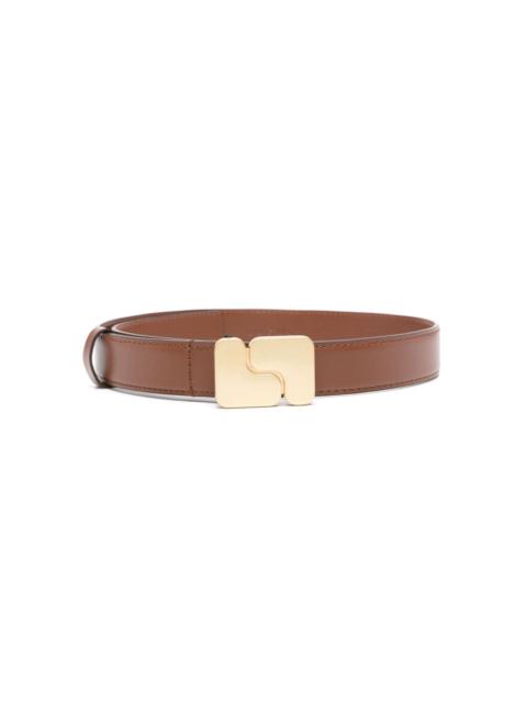 logo-buckle leather belt