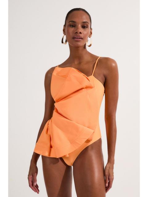 Drama Ruffle Strappy High Leg Swimsuit