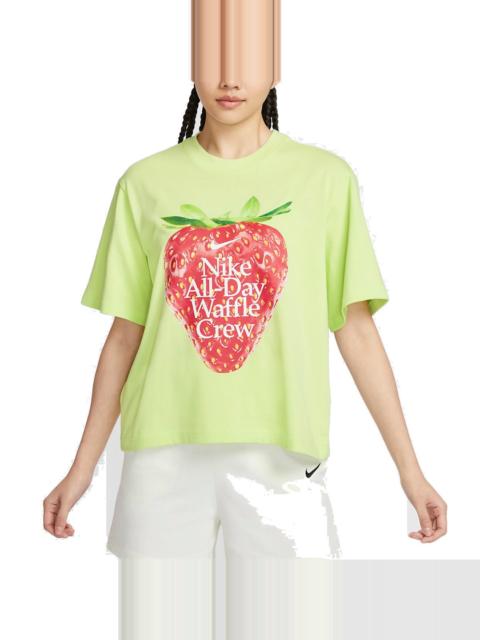 (WMNS) Nike Sportswear Loose T-shirt 'Green Red' HQ1197-763
