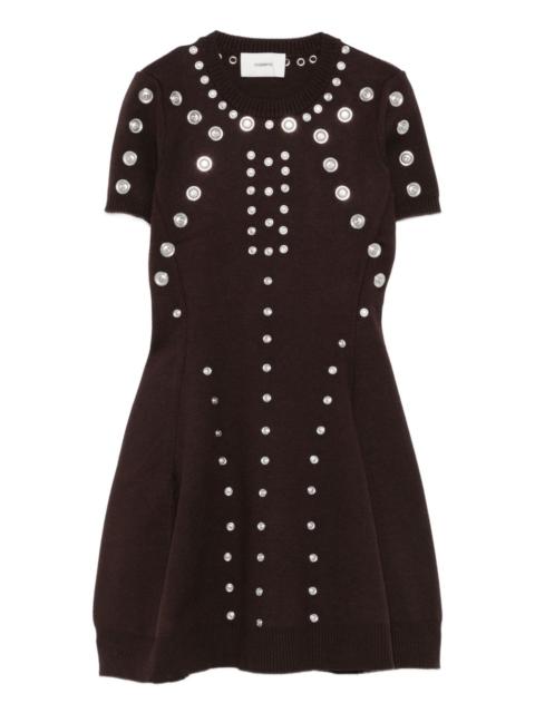 embellished short-sleeve mini dress