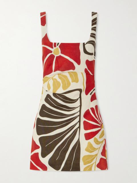 Julietta Floral-print Linen Mini Dress