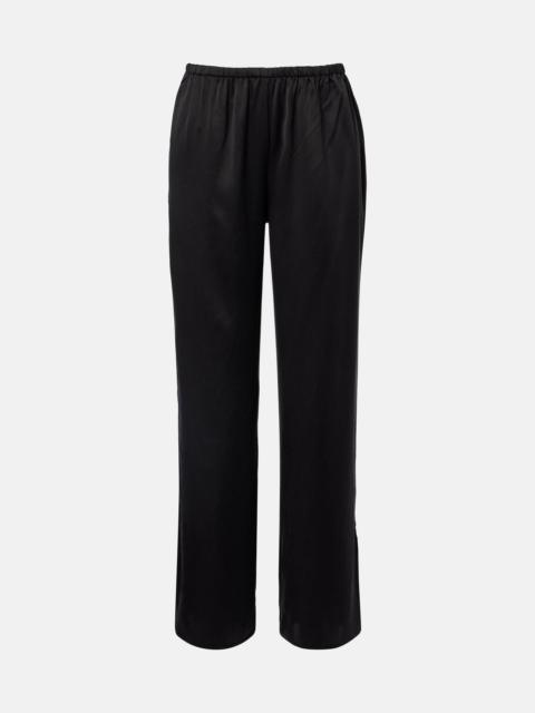 Loreto silk charmeuse wide-leg pants