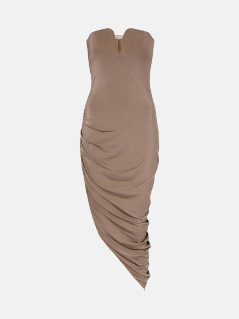 Asymmetric draped cocktail dress