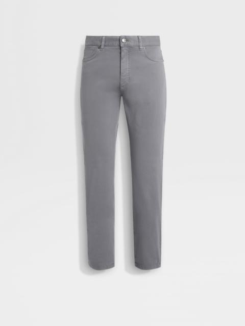 LIGHT GREY STRETCH COTTON ROCCIA JEANS