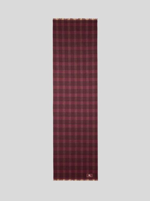 WOOL AND CASHMERE SCARF WITH CHECK MOTIF
