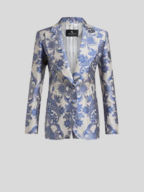 SINGLE-BREASTED JACKET WITH LACE MOTIF