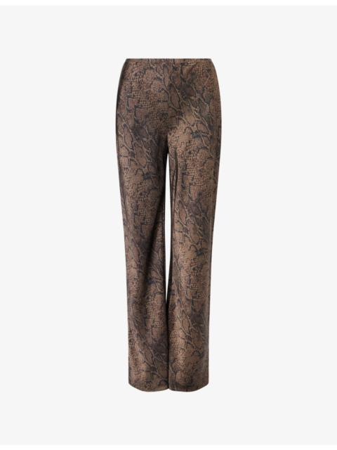 Gale Mid-Rise Bias Satin Trousers
