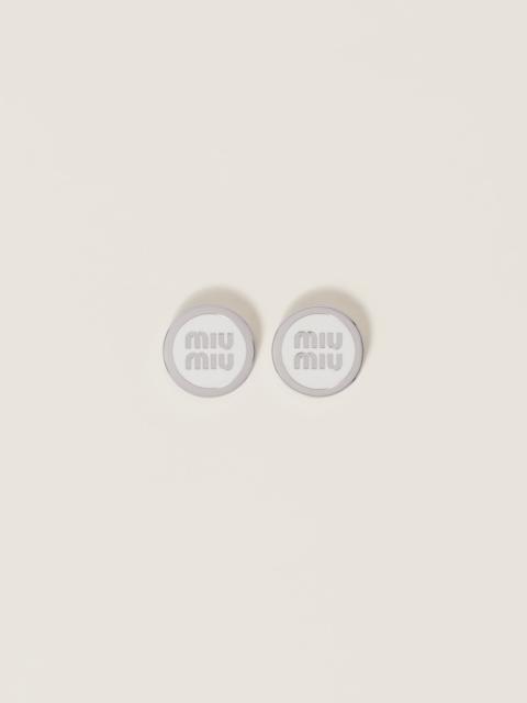 Enameled metal earrings