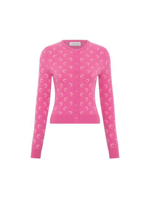 Moon Jacquard Knit Fitted Cardigan
