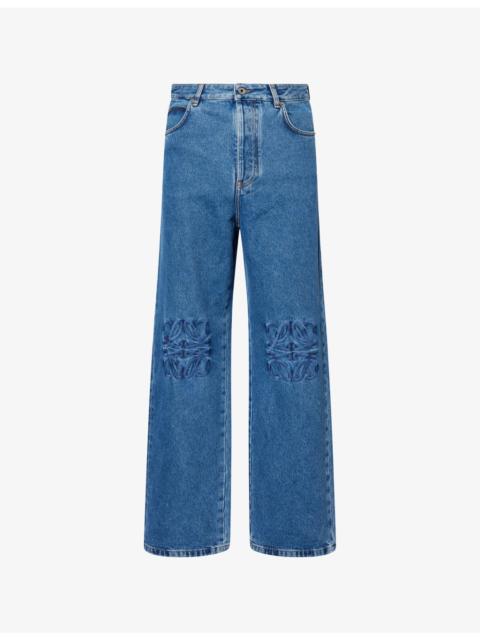 Logo-Anagram Baggy Denim Jeans