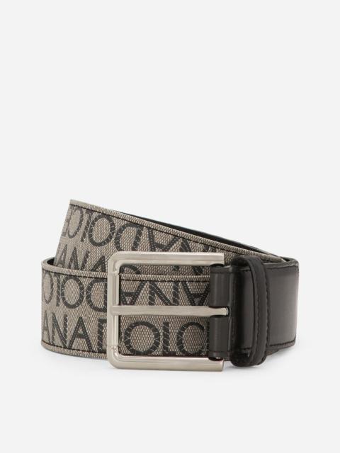 Calfskin and jacquard belt