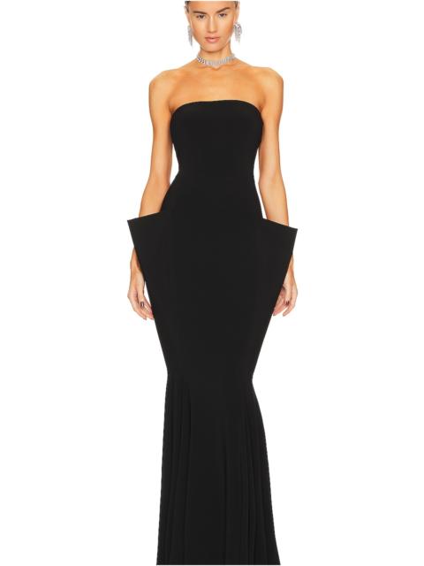 Strapless Wing Fishtail Gown