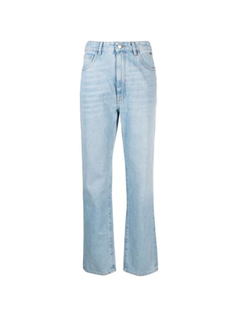 Choker rhinestone-embellished straight-leg jeans