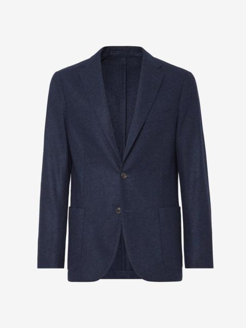 Navy blue 2-button jersey wool jacket