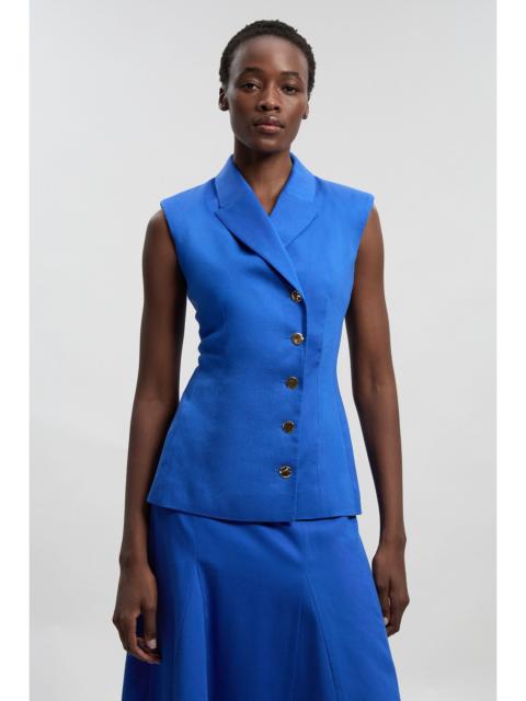 Tailored Linen Corset  Back Detail Button Front Waistcoat