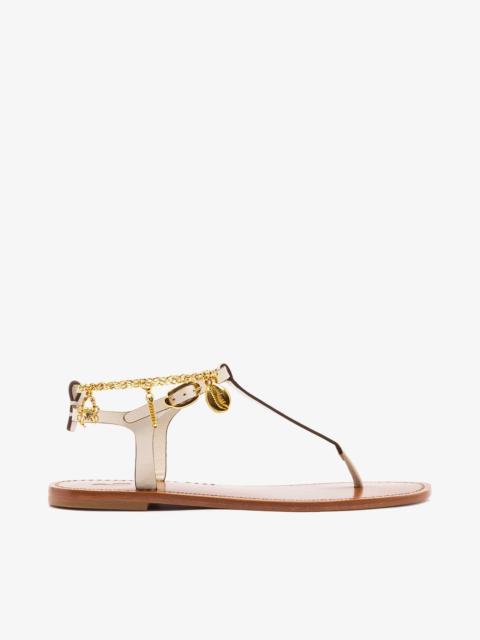 Gipsy Sandal In Ivory Vegetale Leather