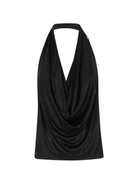 draped halterneck top