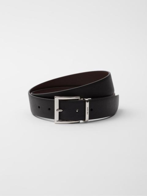 Saffiano Leather Reversible Belt